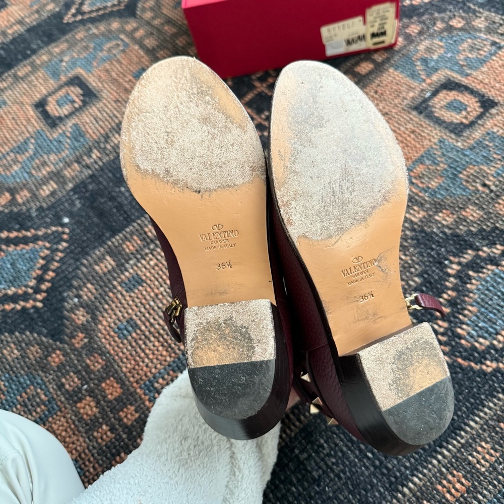 Valentino Garavani Burgundy Heeled Boots - Picture 11 of 15